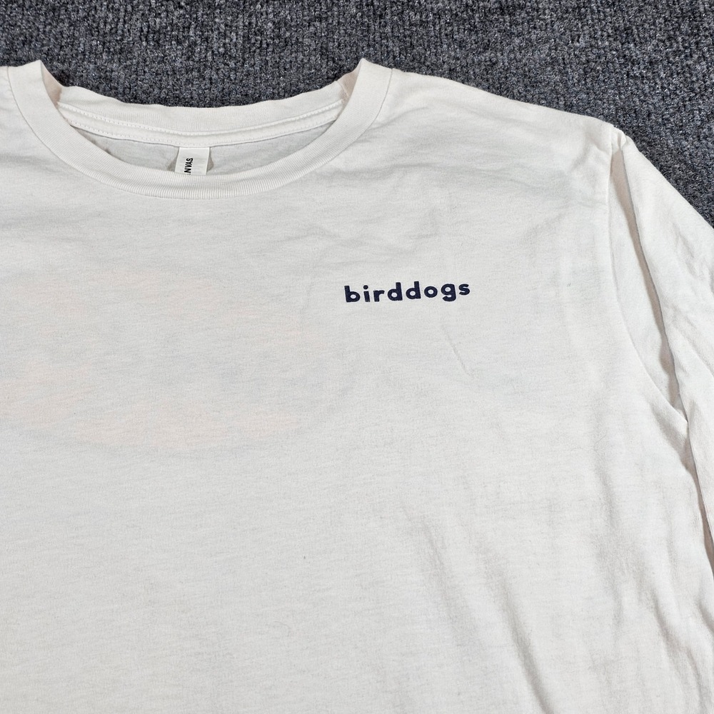 Birddogs Mens Large White Long Sleeve Graphic Logo Tee Shirt Outdoor